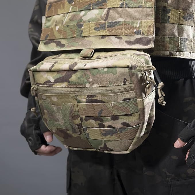 EXCELLENT ELITE SPANKER Tactical Drop Dump Pouch Molle Tool Pouch with Hook &amp Loop Carrying Kit Bag for Tactical Vest Chest Rig