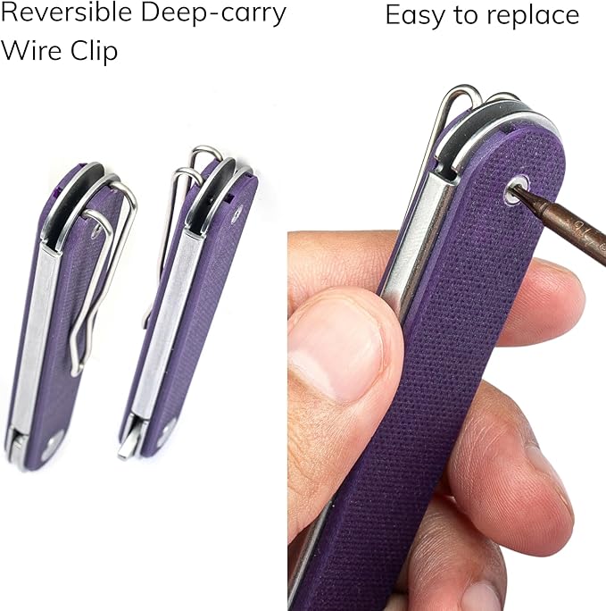 REALSTEEL IRIS Pocket Knife Folding Knife Front Flipper Liner Lock 2.99 12C27 Steel Blade Lightweight G10 Handle 1.74oz Deep-carry Pocket Clip EDC Outdoor Indoor Gifts for Men Women Camping