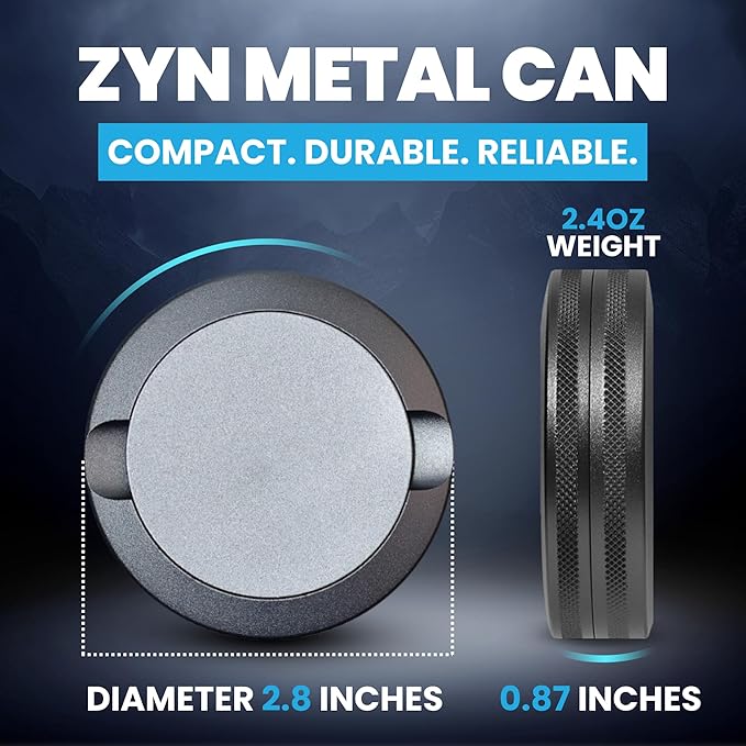 Premium Zyn Metal Can | Zyn Holder | Metal Zyn Container | Moisture &amp Odor Proof Container | Aluminum Zyn Can &amp Organizer | Dip Can | Zyn Tin | Zyn Gifts for Men | The Stealth
