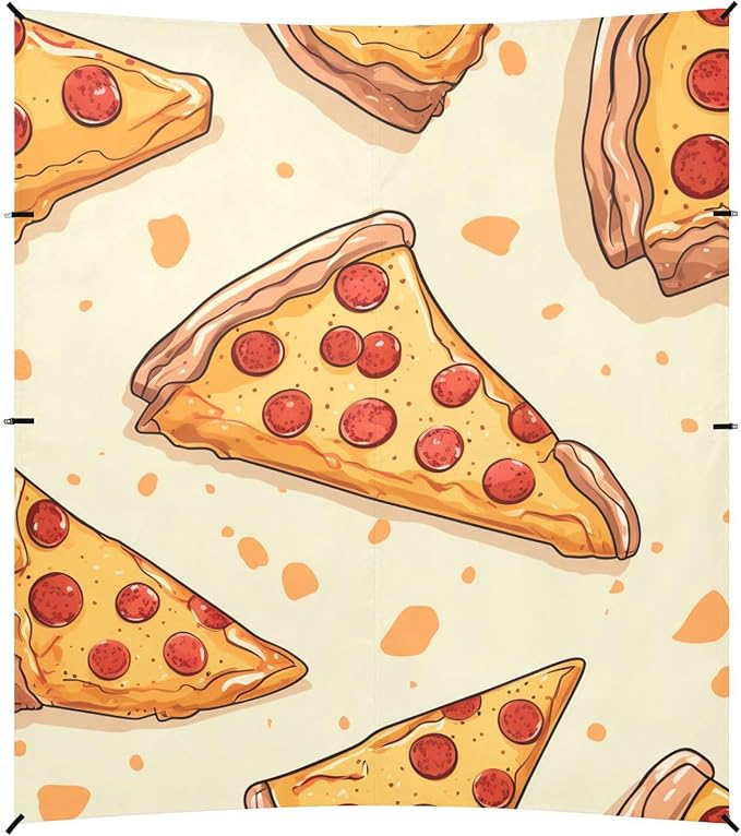ALAZA Pizza Slice on Yellow Beach Tent Sun Shelter Portable Canopy Sunshade for Outdoor Camping Picnics Backyard Fun 10x9 ft