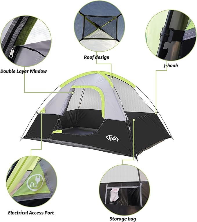 Camping Tent 2-4 Person Waterproof Windproof Tent with Rainfly Easy Set up-Portable Dome Tents for Camping…