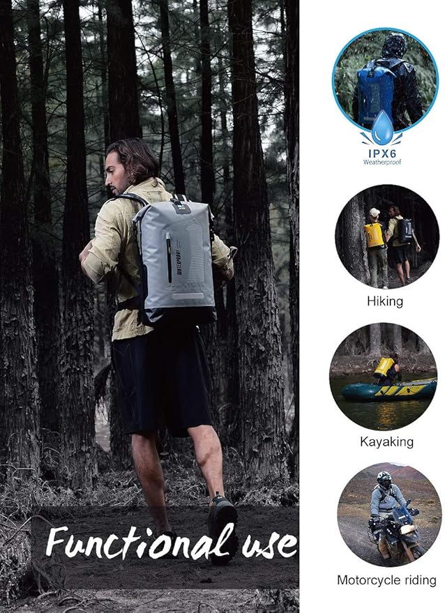 IDRYBAG Waterproof Backpack for Men 20L/30L/40L Floating Dry Bag Kayak Dry Backpack Hiking