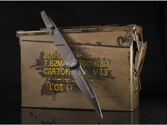 Extrema Ratio - BD4 Contractor (Black) Folding Knife Böhler N690 Steel Blade 58 HRC Black Burnished Finish Smooth Aluminum Handle Ergonomic Design Reversible Clip Italian Craftsmanship Durable