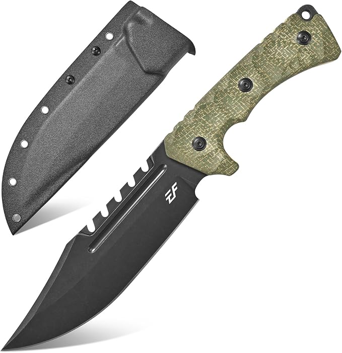 Eafengrow EF161 Fixed Blade Knife Sleipner Steel Blade Micarta Handle Full Tang EDC Tool Fix Knifes for Camping Hunting Bushcraft