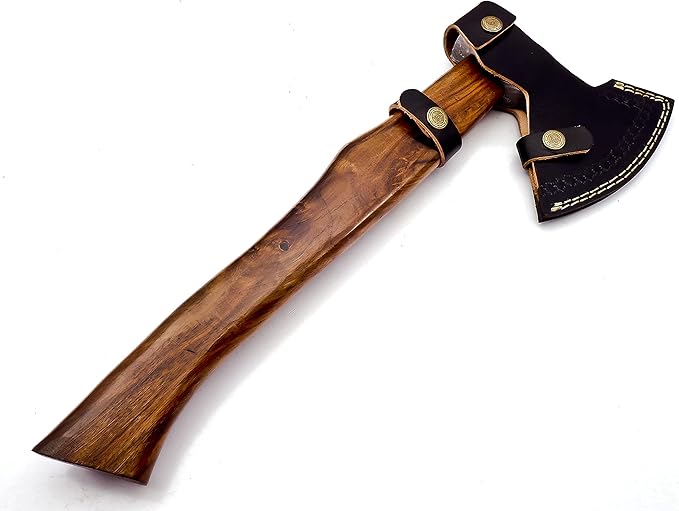 Custom Handmade Damascus Steel Viking Axe with Gorgeous and Solid Wood Handle (Y-03)