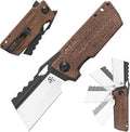 Sitivien ST155 Folding KnifeSandvik 14C28N Steel BladeMicarta Handle EDC Tool Knife Pocket Knife for FishingCampingHiking(Brown) …