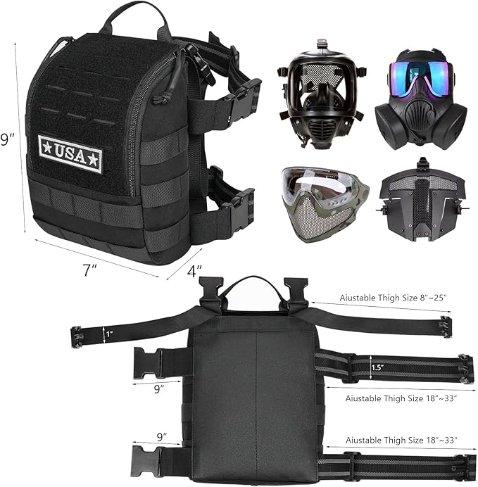 Tactical Gas Mask Leg Pack | Adjustable Respirator Pouch for Emergency Preparedness &amp Outdoor Activities