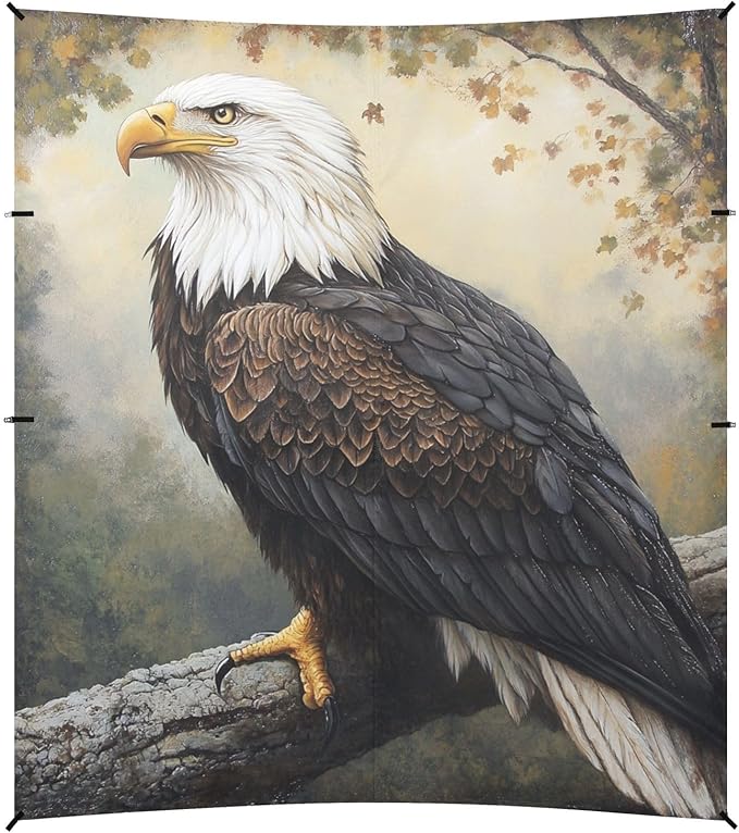 ALAZA Bald Headed Eagles on The Tree Beach Tent Sun Shelter Portable Canopy Sunshade for Outdoor Camping Picnics Backyard Fun 10x9 ft