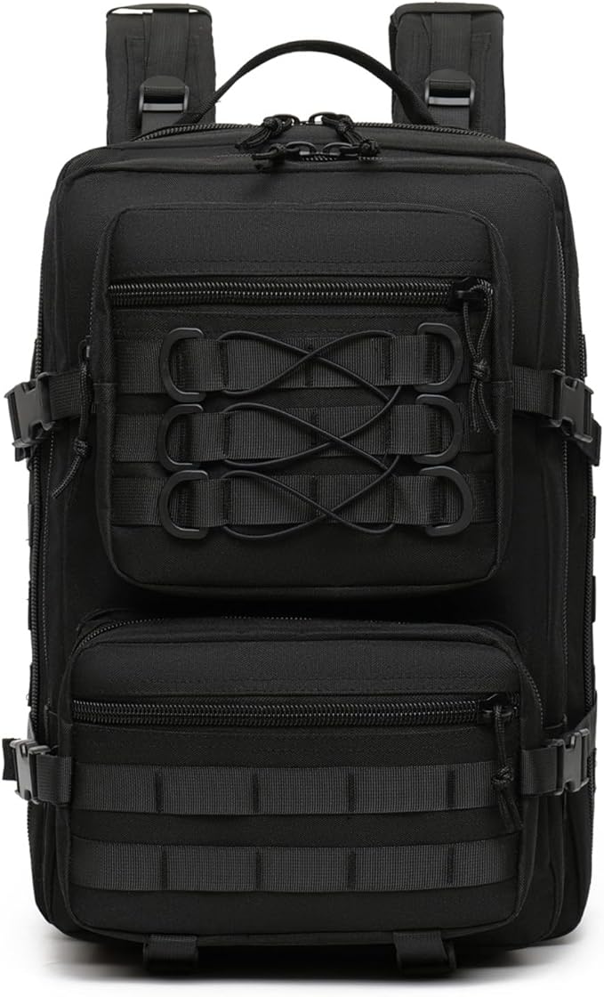 50l Tactical Backpack for Men's Camouflage Camping Mountaineering Travel Sports Large Capacity Multi-function Backpack (Black)