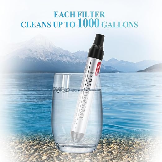 4 Pack Timain Mini Water Filter StrawsWater Purifier Survival for Emergency PreparednessBreak GlassTravelCamping HikingFishingHunting (4)