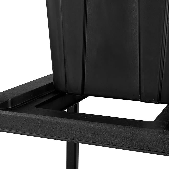 Sterilite 4 Tier Tote Rack Vertical Plastic Organizer with 4 Pack 27 Gallon Industrial Storage Totes Black - for Garages Workshops or Basements