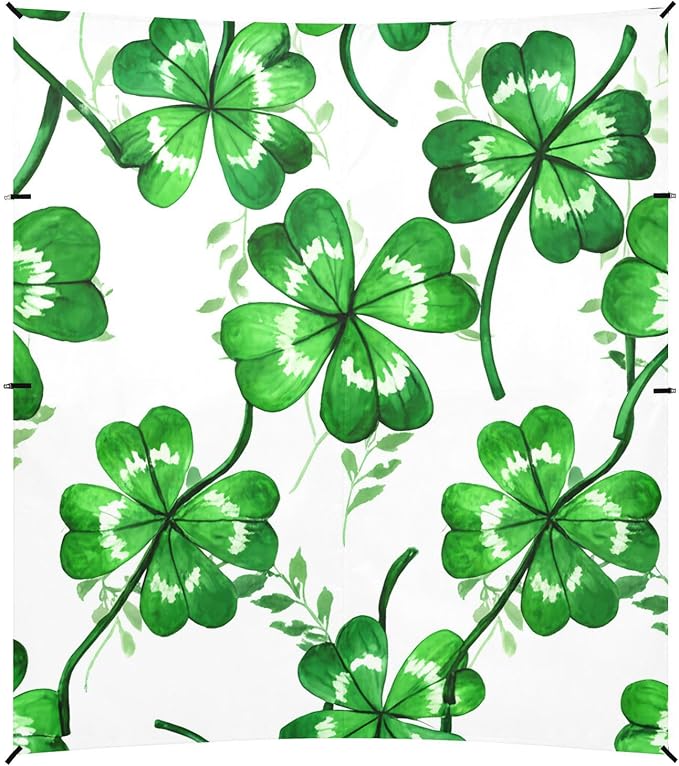 Beach Canopy with Windproof Ropes &amp Sandbags Beach Tent Sun Shade Sun Shelter for Camping Trips Fishing Backyard Fun or Picnics St. Patrick's Day Clover