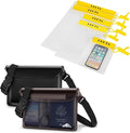 HEETA Waterproof Pouch Bag Screen Touch Sensitive Black &amp Gray Bundled with 5-Pack Clear Waterproof Dry Bag