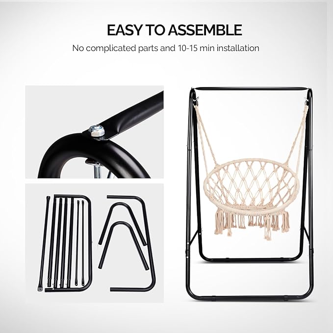Hammock Chair StandHeavy-Duty Steel Hammock Stand600LBS Multi-Use Swing Stand for Outdoor IndoorHammock Chair not Include
