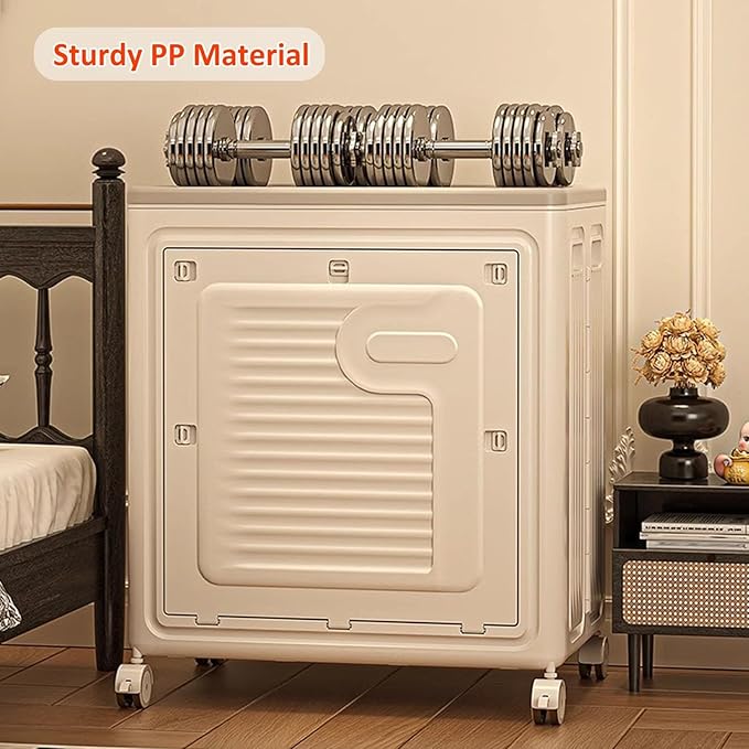 Foldable Clothes Storage Bin With Lid 125L/114QT Large Capacity Closet Organizer With Wheels Home Storage Box For Living Room Bedroom Laundry Room