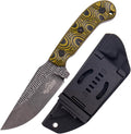 Fixed Blade Knife with Sheath 1095 Steel Outdoor Survival Hunting Tools Camping G10 Handle EDC (Yellow Style 1)