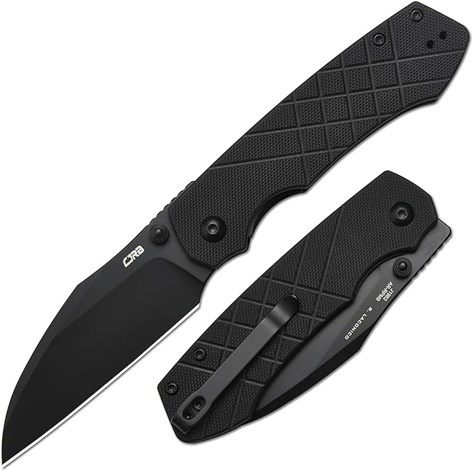 CJRB Kestrel Folding Pocket Knife with 3.31'' AR-RPM9 Steel Blade G10 Handle EDC Knife for Men Women Outdoor Survival Camping Hiking Designed by Ray Laconico(J1962 Black)