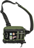 TACTICAL_GEEK Crossbody Shoulder Bag Nylon Multipurpose Daypack Chest Backpack Casual Shoulder for Daily Carry (Black Green-L3S-CR-Small)