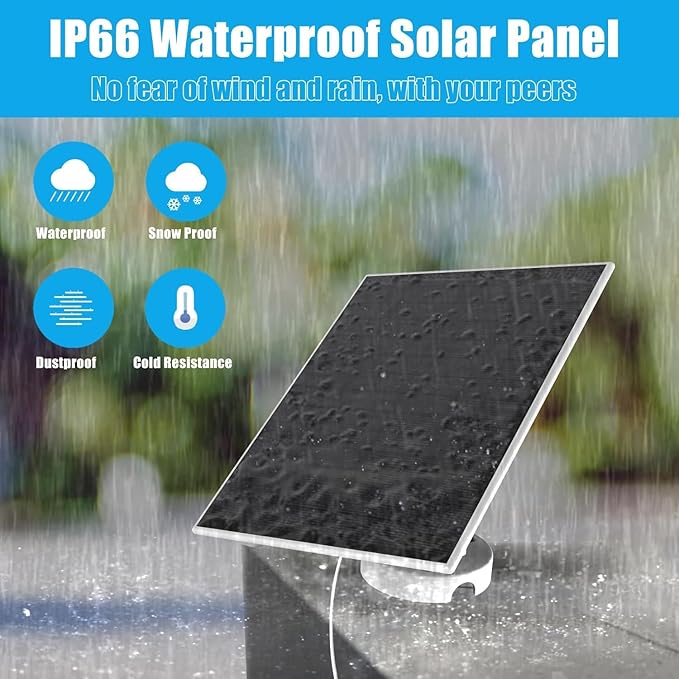 Solar Panel Compatible with Google Nest Camera Outdoor &amp Indoor (Battery Version) 6W Solar Power Charger for Google Nest Camera Solar Panel with Indicator Light 13ft Cable
