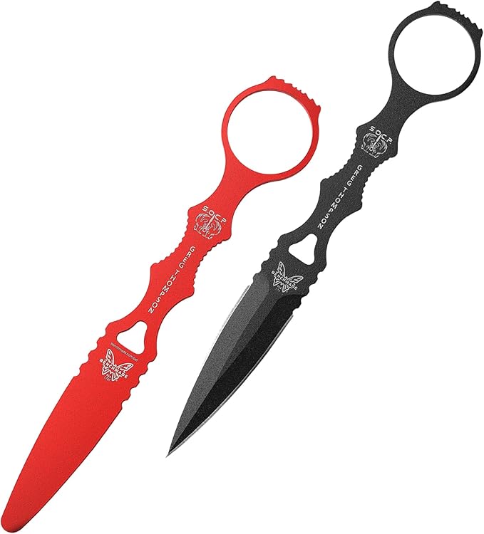 Benchmade - SOCP Knife Double Edge Dagger Blade Plain Edge Black Handle