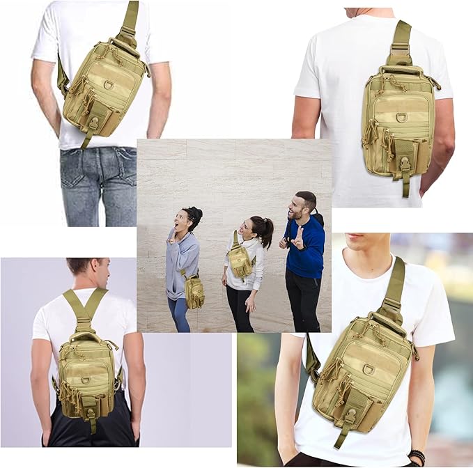 DegeTMVe Dual Pistol Holster Chest Bag Concealed Carry Sling Crossbody Tactical Gun Convertible Backpack Shooting Hunting