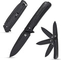 Sitivien ST136 Folding KnifeD2 BladeG10 Handle EDC Tool Knife for Outdoor Hiking Camping(Black)