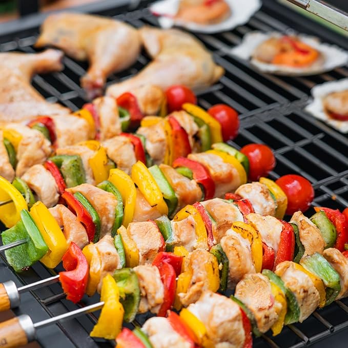 Charcoal Grill Outdoor BBQ Grill Extra Large Cooking Area 794 Square Inches with Two Individual &amp Adjustable Charcoal Tray Foldable Side Tables for Outdoor Cooking Backyard Camping Picnics By DN