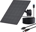 10W Solar Panel for Security Cameras 5V Outdoor Camera Solar Panel with USB-C Cable DC 5.5x2.1mm &amp Micro USB Port IP66 Waterproof with Adjustable Mount &amp 10FT Cable