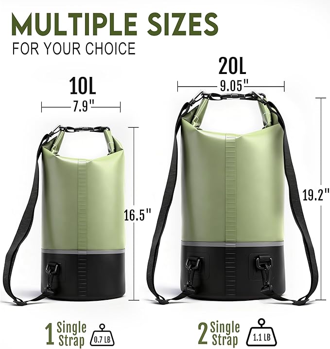 Soulsfeng Waterproof Dry Bag Roll Top Lightweight Dry Backpack for Boating Kayaking Travel Beach Swimming Hiking &amp Camping - Floating Dry Sack with Adjustable Shoulder Straps 20L