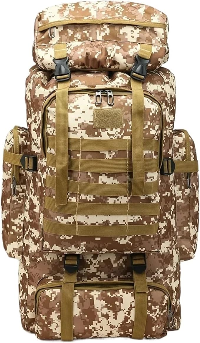 75L Men Travel Backpack Tactical Climbing Outdoor Hiking Camouflage Multifunctional Bag Men Backpack(U)
