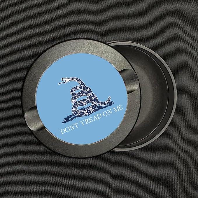 Brotherhood Metal Zyn Container | Metal Holder | Zyn Can | Don't Tread on Me Flag | Gadsden Flag | Sky Blue Navy White