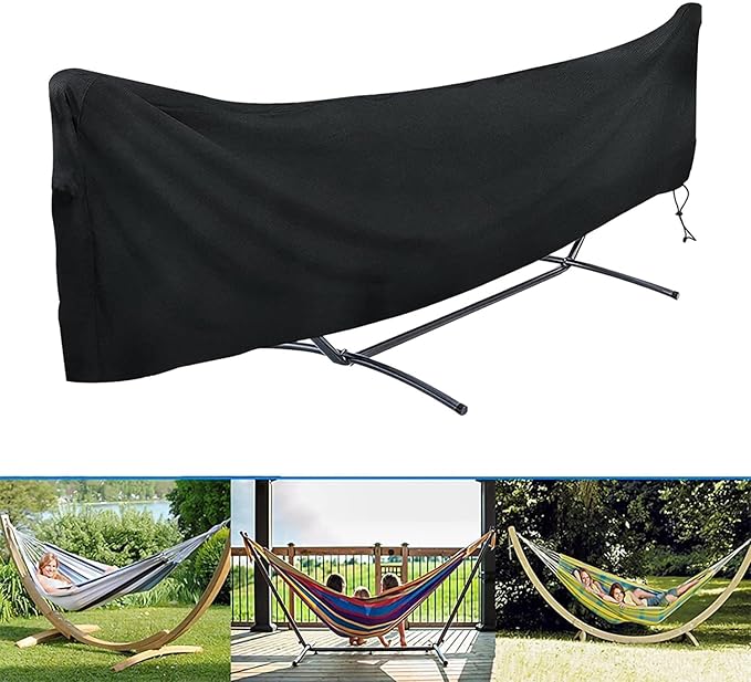 Outdoor Hammock Cover 122 x 7 x 32 inch – Waterproof Heavy Duty Hammock Stand Cover Fits Curved and Straight Frame Hammocks