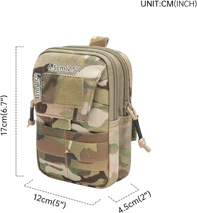 EXCELLENT ELITE SPANKER Tactical Molle EDC Pouch Nylon Belt Waist Bag Camping Hiking Organizer with Cellphone Holster for iPhone 12Pro 12 11ProMax XsMax XR XS X 8Plus 8 7 6 Samsung Galaxy Note 9 S9