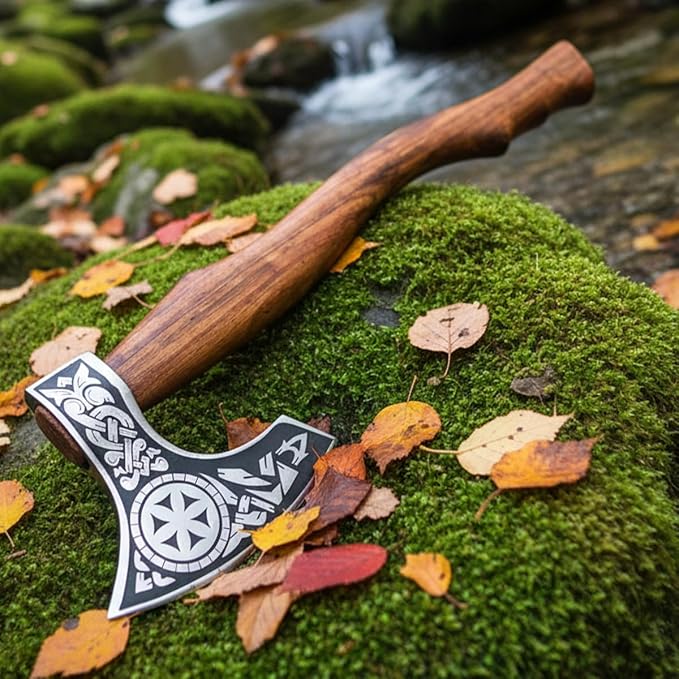 Splitting Axe Camping Chopping Hatchet Viking Tomahawk Battle Hunting Outdoor 9963