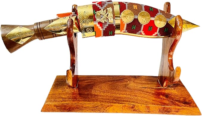 Gurkha Kukri for Decoration With Hand Woven Dhaka Sheath &amp Wooden Stand Décor Gift &amp Home Decoration - Handmade In Nepal