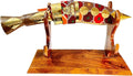 Gurkha Kukri for Decoration With Hand Woven Dhaka Sheath &amp Wooden Stand Décor Gift &amp Home Decoration - Handmade In Nepal