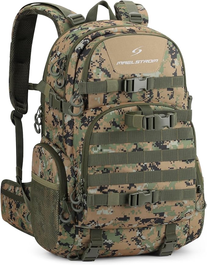 Maelstrom Hunting Backpack for Men Women Waterproof Hunting Pack with Rain Cover Long-Lasting 35L Camo Tactical Day Pack for Rifle Bow Gun