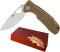 Honey Badger Large Pocket Knife EDC Drop Point Folding Utility Knife 3.6 Steel Blade Reversible Pocket Clip - (3.8oz) Drop Point Large Tan HB1002