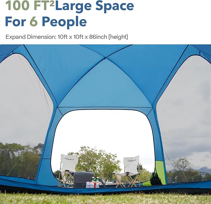 10 X 10ft Screen House Room for Camping Screened Mesh Net Wall Canopy Tent UPF 50+ Screen Tent with Floor for Patios Outdoor Camping Activities