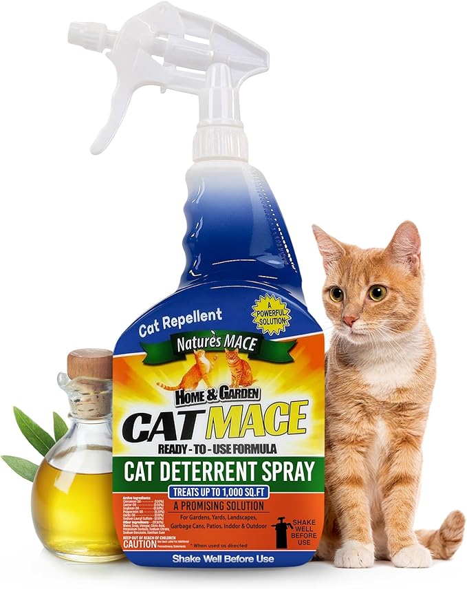 Nature's Mace Cat Repellent Bundle - Training Deterrent Tool for Cats - All-Season Protection for Outdoor &amp Indoor Areas - Gentle for Pets Plants &amp Family - 6 lb Granular &amp 40oz Ready-to