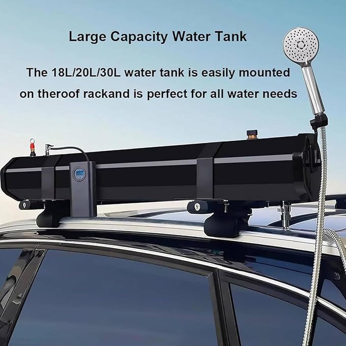 Road Camping Shower Pressurized Water Tank 18L/20L/30L Portable Camping Showerhead HandheldWater Store Outdoors Activities Compatible 18L/4.76G