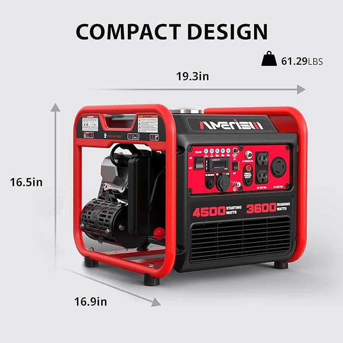 AMERISUN 4500 Watt Inverter Portable Generator With CO Protection RV Ready (AL5040C)