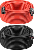 Solar Panel Extension Cable - 10AWG 60FT Solar Wire with Female &amp Male Waterproof Connector PV Wire for RV Photovoltaic Systems Home Boat Solar Panels Car(60 feet Red + 60 feet Black)