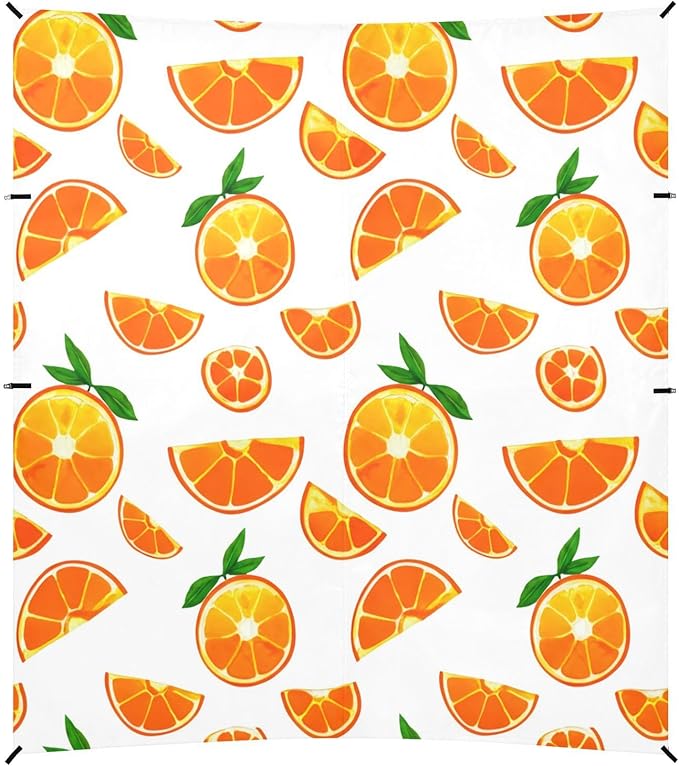xigua Oranges Beach Tent Sun Shelter with Carrying Bag - Silver Coated Oxford Fabric Beach Canopy for Beach Camping Fishing - Includes Windproof Ropes Sandbags &amp Stakes