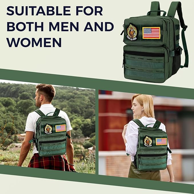 9L Mini Tactical Backpack for Men WomenSmall Military Tactical Backpack for SportGymHikingTravelCamping (Army Green)