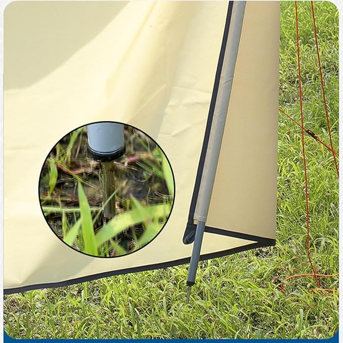 Camping WindbreaksBeach Windshield Shelter Outdoor Privacy Shield with Top Window for Garden Charcoal Grills BBQ Picnic(Black4.4m)