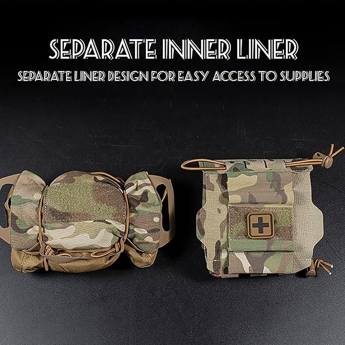 Tactical IFAK Pouch Tactical Blow Out Kit Bag Medical Pouch First Aid Kit System Medical Pouches Emergency Survival Bag for Outdoor Travel Hiking with MOLLE (Color : Green)