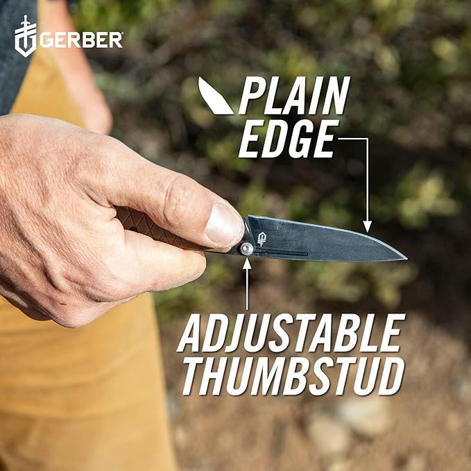 Gerber Gear Zilch Pocket Knife with 3.1 Plain Edge Blade Folding Knife with Clip Lightweight EDC Gear and Equipment