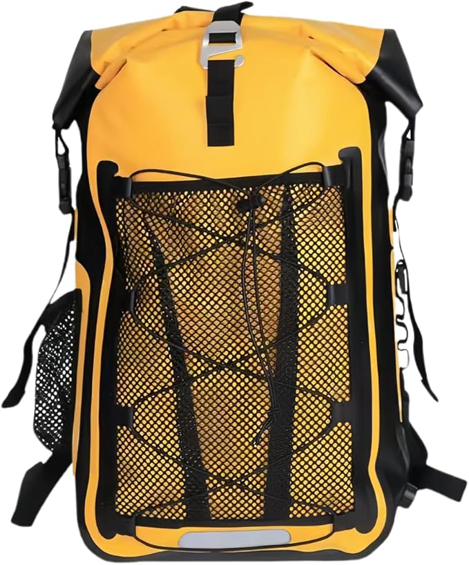 Generic Waterproof Backpack Kayak Dry Bag Backpack Waterproof 30L Lightweight Roll Top Dry Bag for Boating Surfing Camping (Yellow30L)
