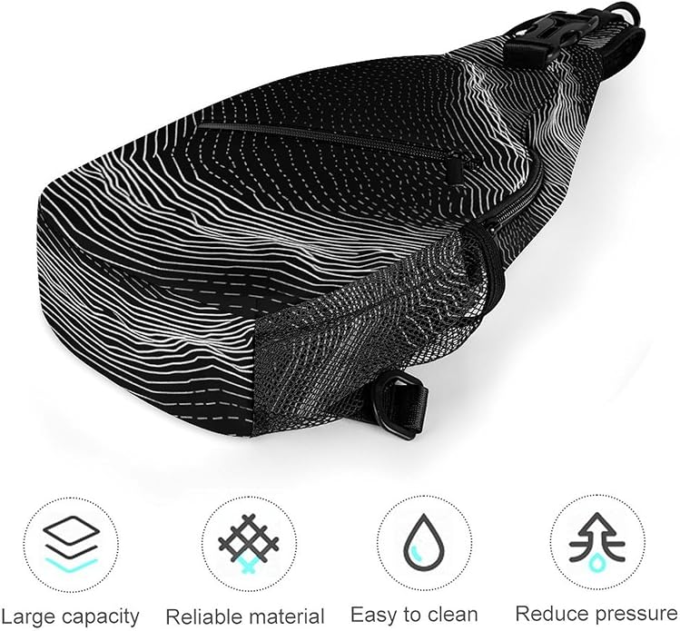 Chest Bag Chest Bag for Men Tactical Running Chests Pack Outdoor Sports Chests Bag White Line Pattern Sling Backpack Women Suitable for Hiking Running Cycling And Shopping